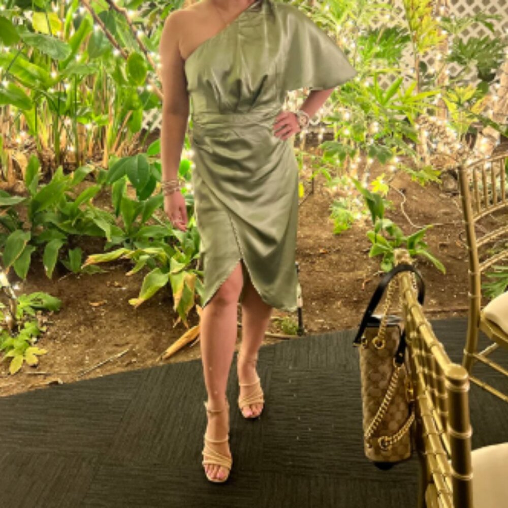 NWT Cupshe Light Green One-Shoulder Sheath Dress Size: M